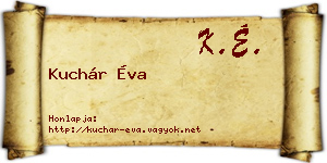 Kuchár Éva névjegykártya